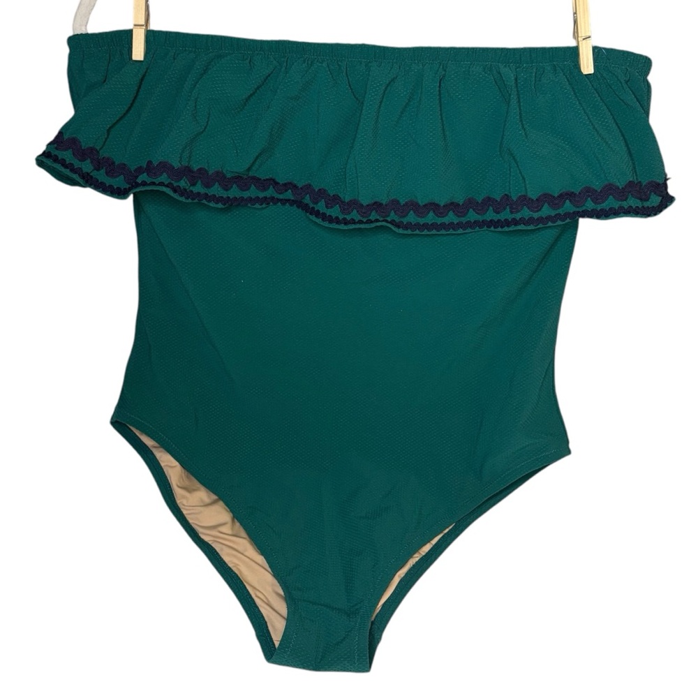 J Crew Strapless Ruffle One Piece Swimsuit